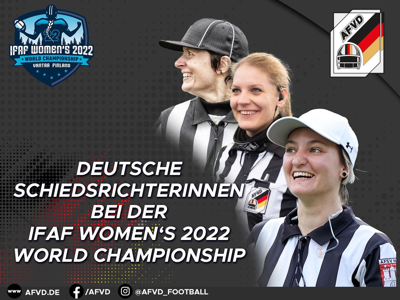 IFAF Women’s 2022 World Championships: Drei deutsche Schiedsrichterinnen als „Team-Zebra“ mit dabei